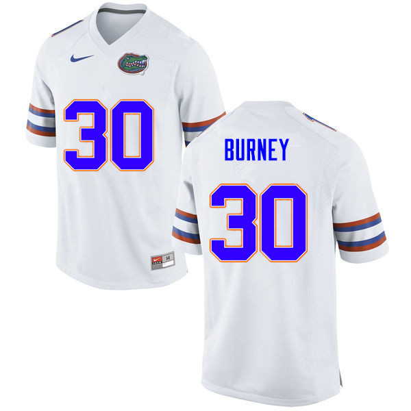 Men #30 Amari Burney Florida Gators College Football Jerseys Sale-White - Click Image to Close